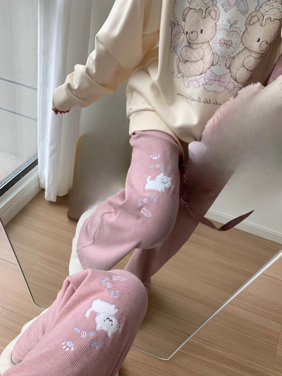 Japanese Autumn Grunge Fairy Trousers Y2k Aesthetic Kawaii Embroidery Cat Straight Pants Loose Vintage Casual Pantalones Women