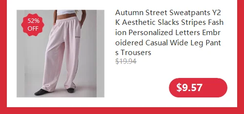 Autumn Street Sweatpants Y2K Aesthetic Slacks Stripes Fashion Personalized Letters Embroidered Casual Wide Leg Pants Trousers