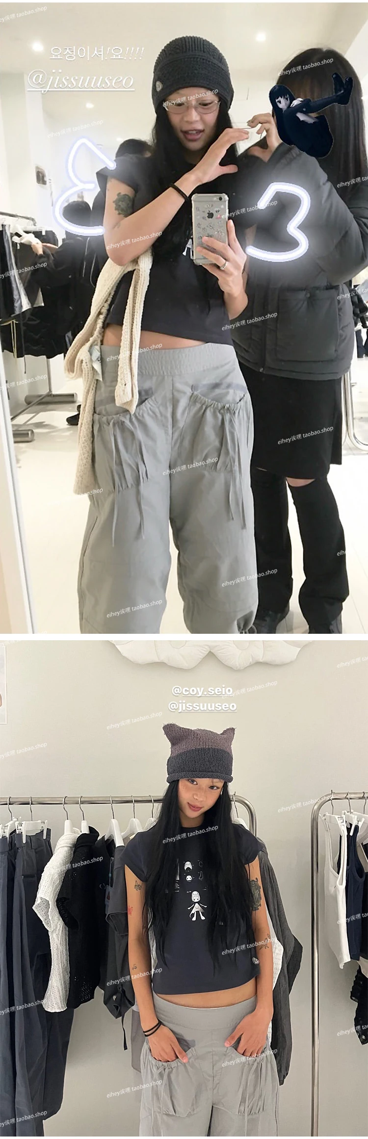Vintage Drawstring Cargo Pants Women Loose Fit American Retro Utility Capri Pants with Multi-Pockets Streetwear Casual Fashion