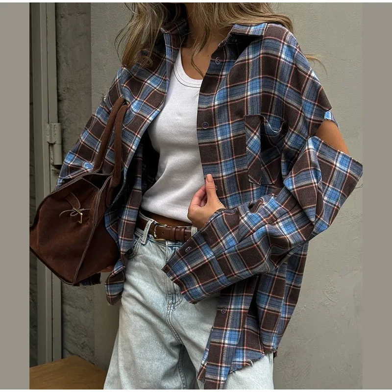 Chic Green Plaid Print Loose Pants Women Casual High Waist Straight Wide Leg Trousers Party Daily Classic Attire 2026 Spring