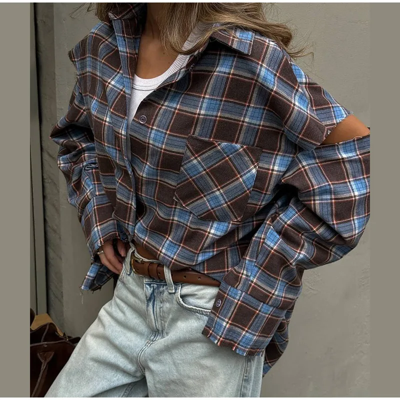 Chic Green Plaid Print Loose Pants Women Casual High Waist Straight Wide Leg Trousers Party Daily Classic Attire 2026 Spring
