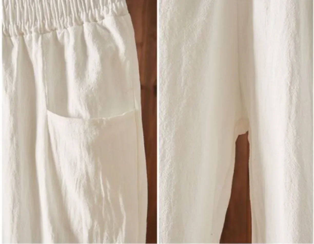 High Waist Women's Pants Summer Slim Fit Elastic Waist Straight Tube Harun Korean Fashion Leisure Loose Trousers