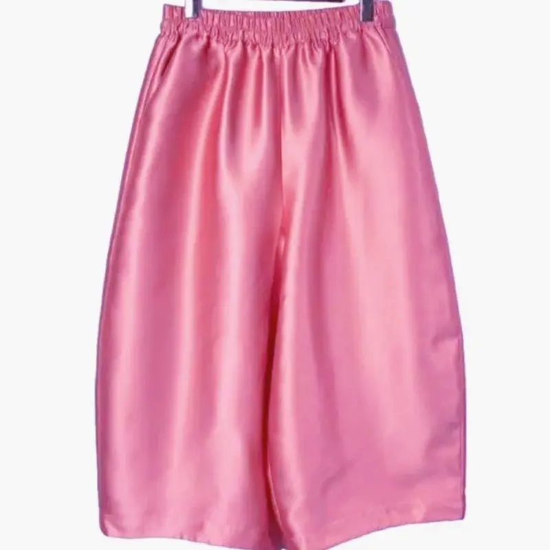 Spring Autumn Large Size Women's Fashion Wide Leg Pants Loose Bud Casual Meat Cover Mom Pants 8-point Big Leg Pants