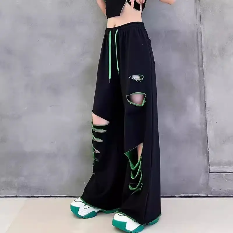 High-waisted wide-leg pants women's summer new thin loose large-size straight casual pants sweatpants women