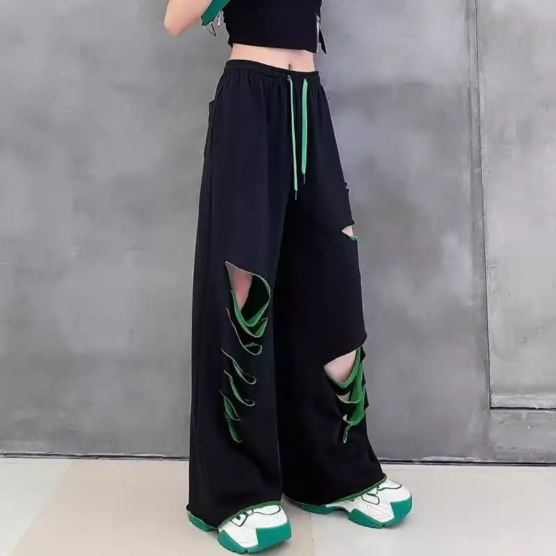 High-waisted wide-leg pants women's summer new thin loose large-size straight casual pants sweatpants women