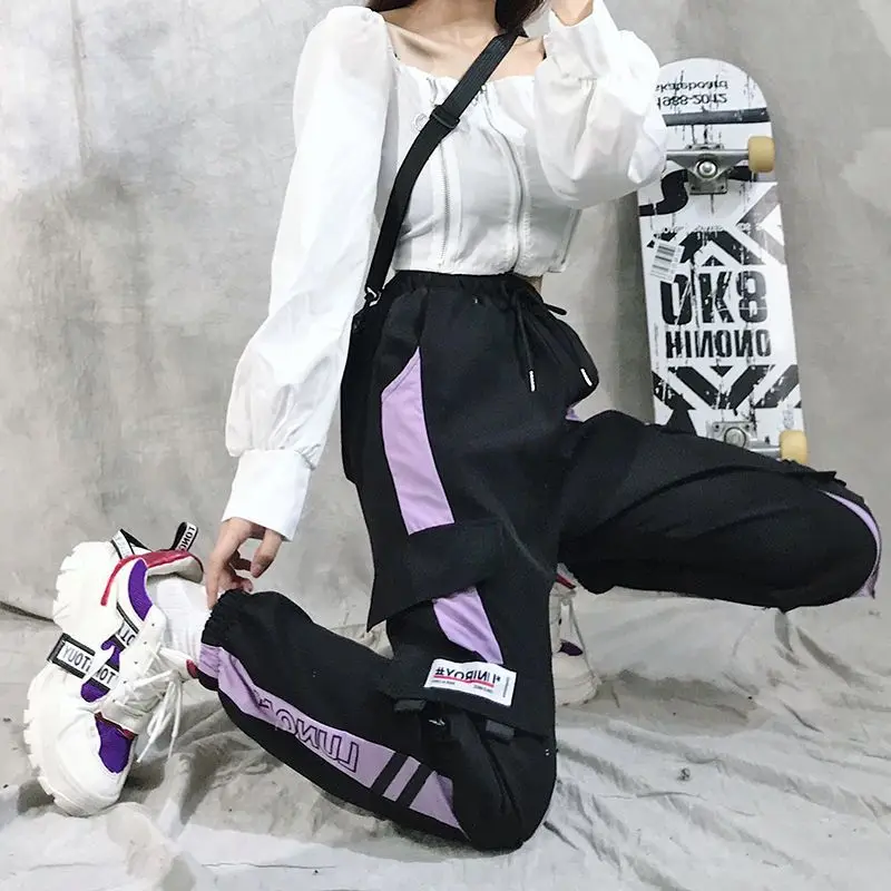 Cargo Pants Women's Loose Straight Sweatpants Leg Ankle Casual Pants Joggers Streetwear Outfits Fashion Hip Hop Sports Trousers