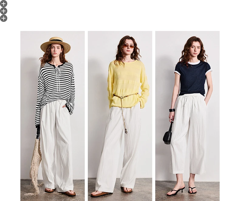 TOYOUTH Women Versatile Balloon Pants 2026 Spring New Wrinkle-Resistant Loose Wide-Leg Casual Trousers