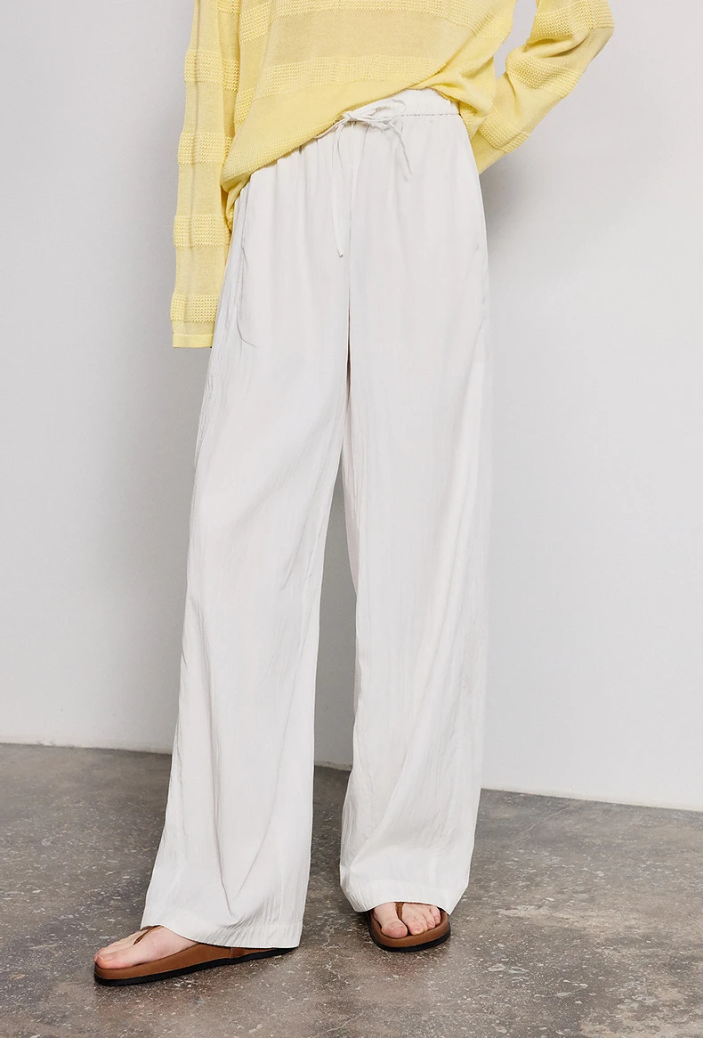TOYOUTH Women Versatile Balloon Pants 2026 Spring New Wrinkle-Resistant Loose Wide-Leg Casual Trousers