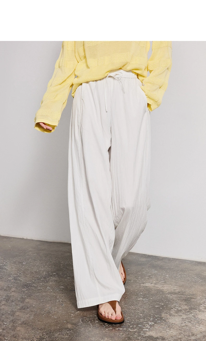 TOYOUTH Women Versatile Balloon Pants 2026 Spring New Wrinkle-Resistant Loose Wide-Leg Casual Trousers