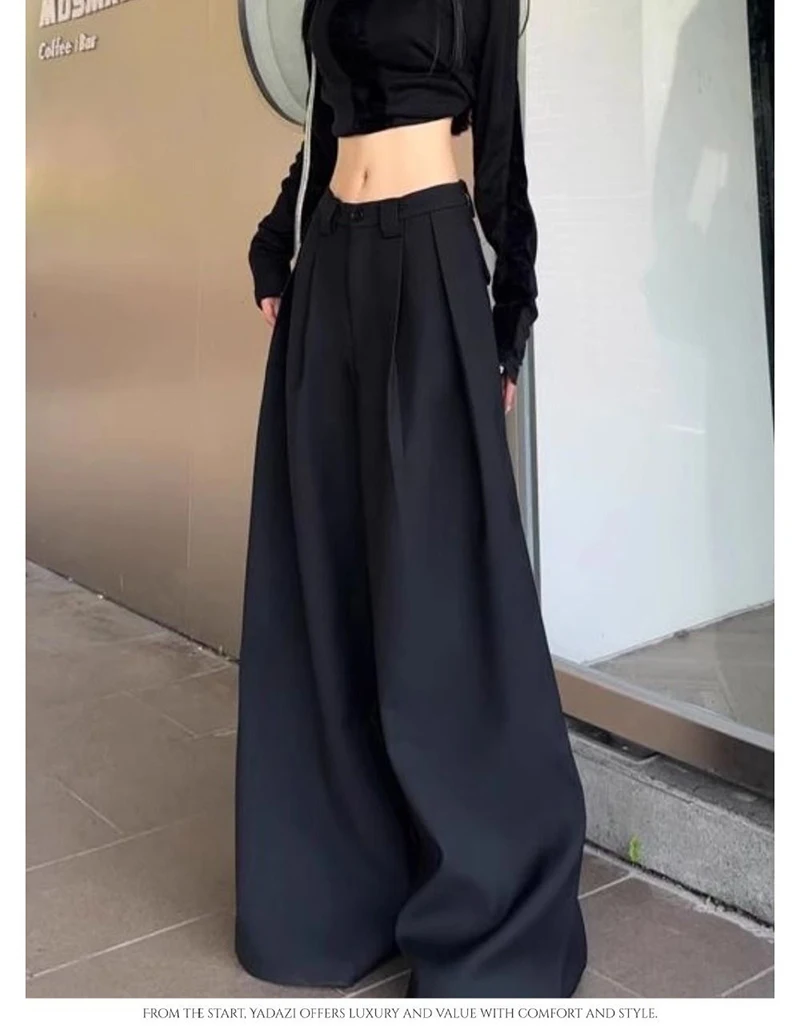 Zoki Chic White Suit Wide Leg Pant Women Elegant Korean High Waist Fashion Trousers Loose Casual Summer Simple Female Pants New