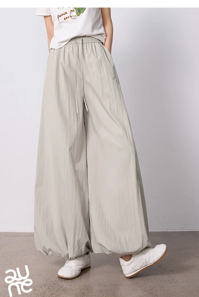 TOYOUTH Women's Wrinkle-Resistant Wide Leg Pants 2026 Summer New Straight Cut Bud Trousers, Travel Friendly