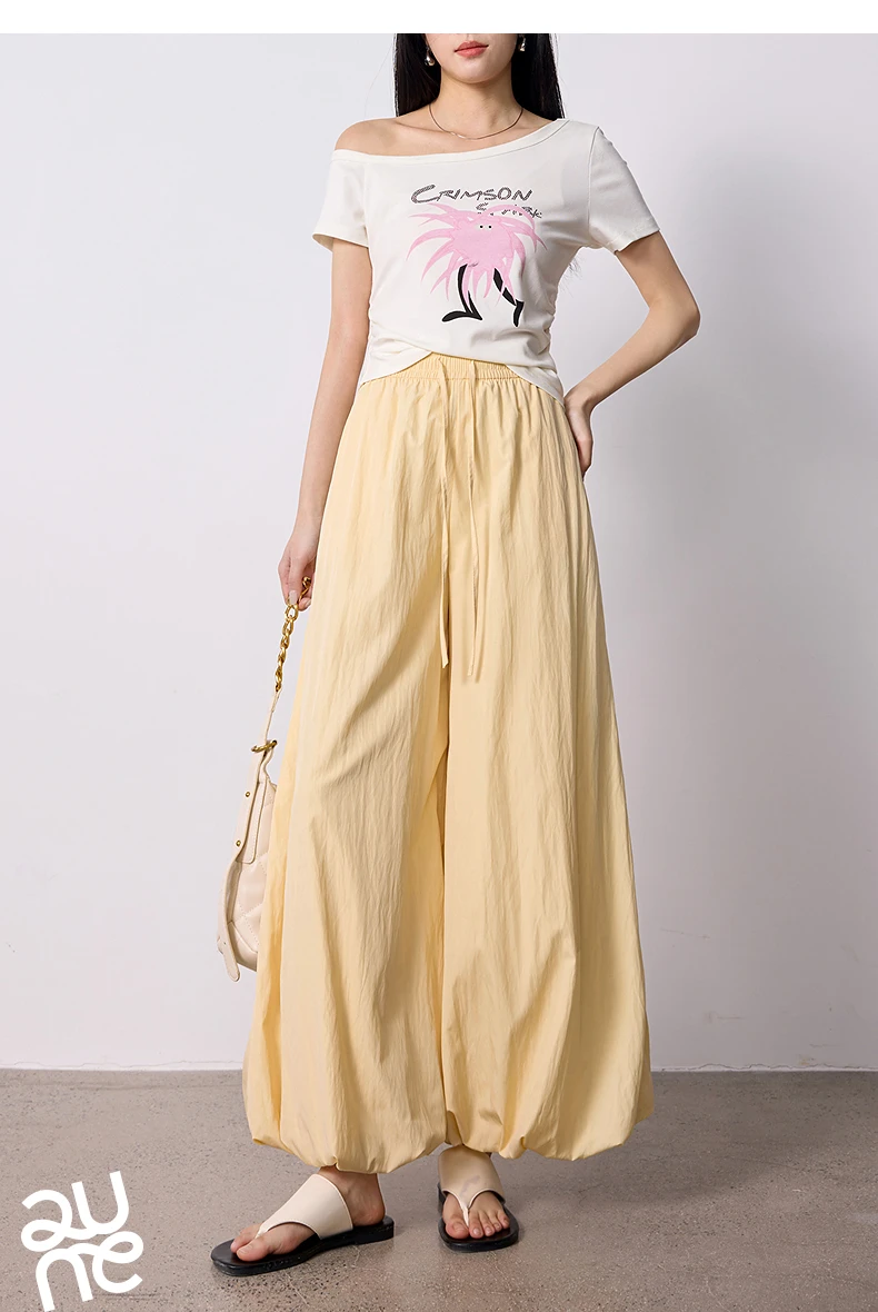 TOYOUTH Women's Wrinkle-Resistant Wide Leg Pants 2026 Summer New Straight Cut Bud Trousers, Travel Friendly