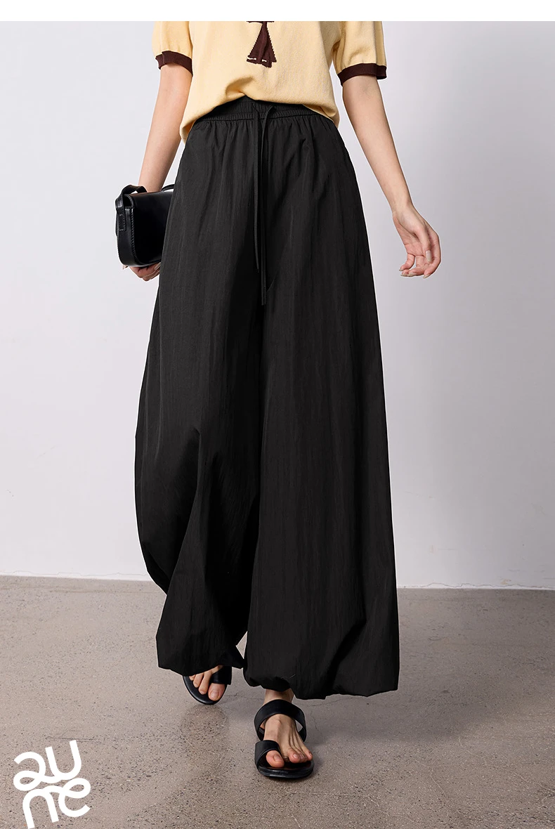 TOYOUTH Women's Wrinkle-Resistant Wide Leg Pants 2026 Summer New Straight Cut Bud Trousers, Travel Friendly