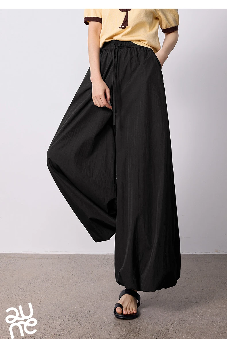 TOYOUTH Women's Wrinkle-Resistant Wide Leg Pants 2026 Summer New Straight Cut Bud Trousers, Travel Friendly