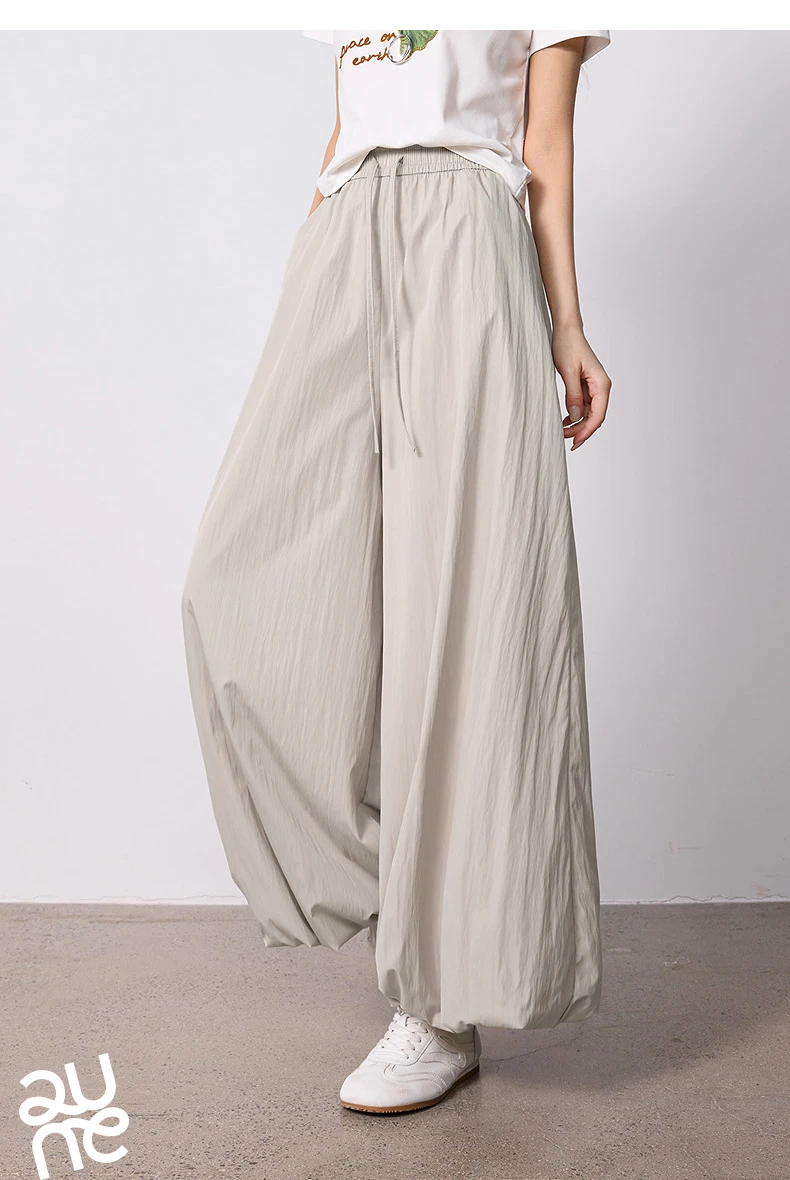 TOYOUTH Women's Wrinkle-Resistant Wide Leg Pants 2026 Summer New Straight Cut Bud Trousers, Travel Friendly