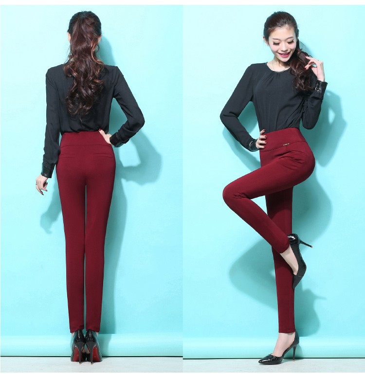 S-6XL winter warm 2023 high Elastic Waist Casual stretch Skinny Pencil Pants Women trousers clothe Clothing Female Leggings