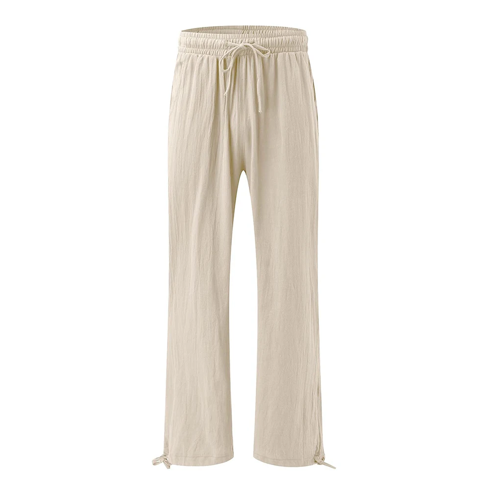 Spring Summer Women Loose Wide Leg Pants Office Lay Casual Solid Jogger Elastice Waist Loose Trousers 2023