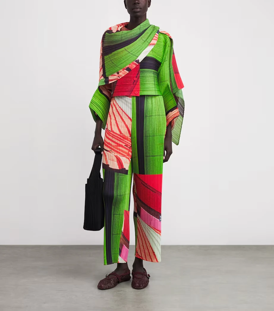 Miyake Pleated Spring And Summer New Women's Pants Printed Casual Pants