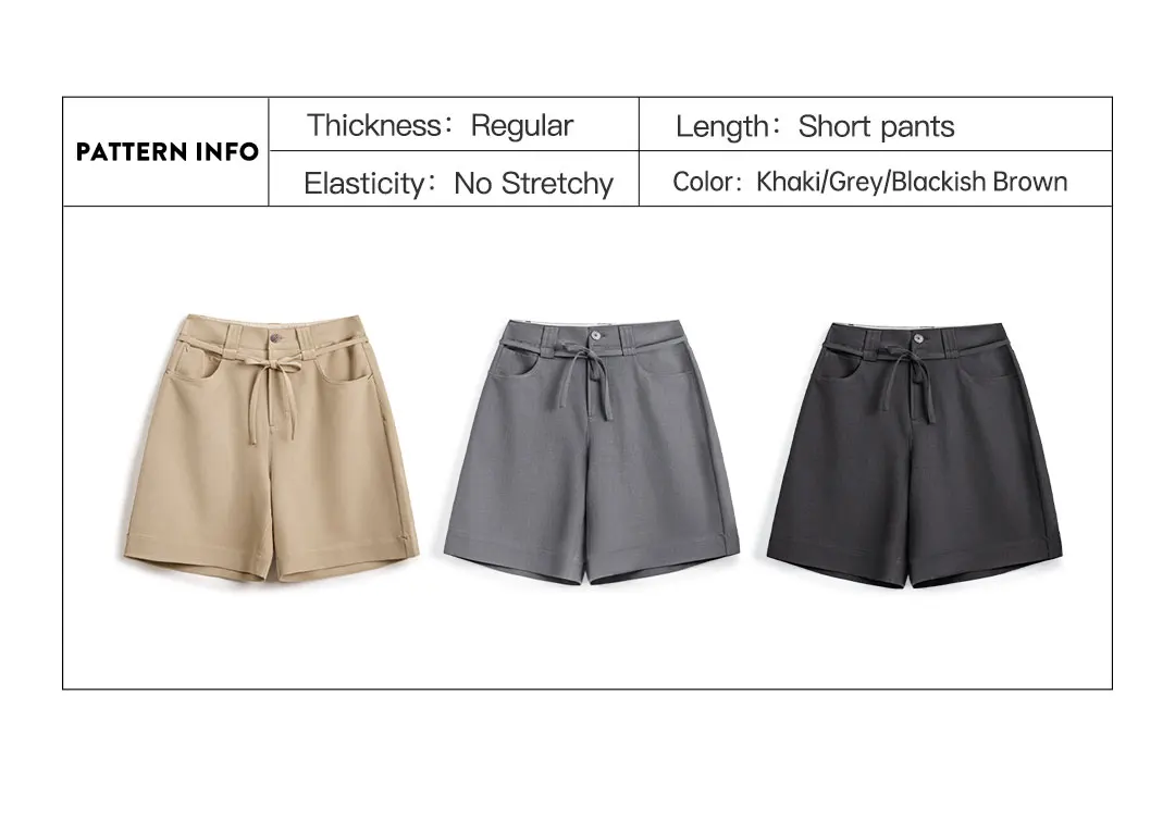 Maden Women's Old Money High Waist A Line Suit Shorts Straight Leg Thin Grey Five Point Pants Office Commuter Casual Summer wear