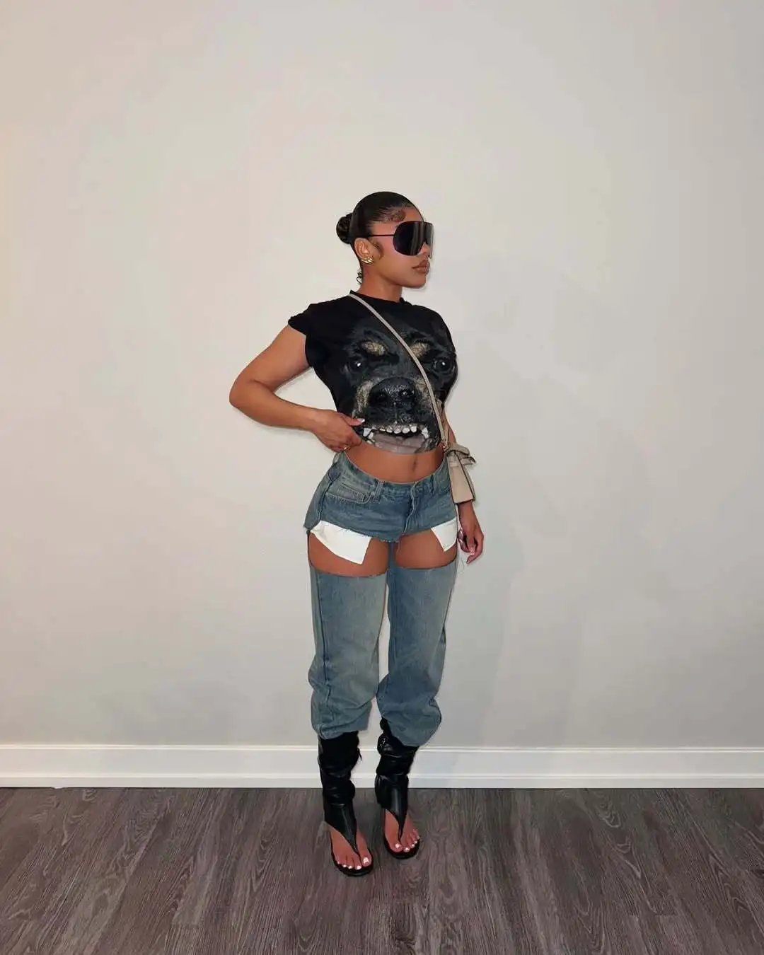 FAGADOER Y2k Sexy Hollow Out Denim Pants Women Solid Color Hole Patchwork High Waist Jeans Female Streetwear Bottoms 2025 New