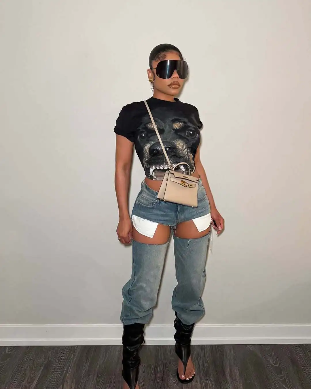 FAGADOER Y2k Sexy Hollow Out Denim Pants Women Solid Color Hole Patchwork High Waist Jeans Female Streetwear Bottoms 2025 New