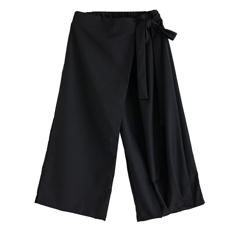 Black Vintage High Elastic Waist Wide Leg Pants Women Spring Autumn New Casual Loose Pleated Trousers Fashion Streetwear 2026