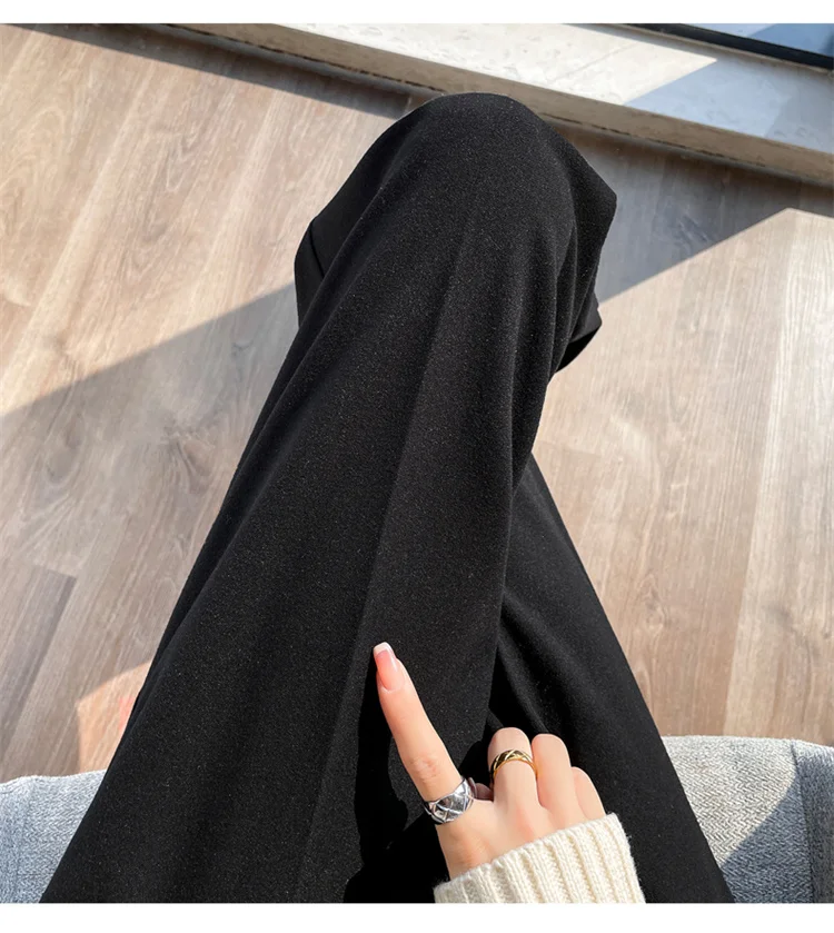 Jielur Loose Pure Color High Waist Slim Women Pants Straight Casual Winter Simple Office Ladies Fashion Female Wide Leg Pants