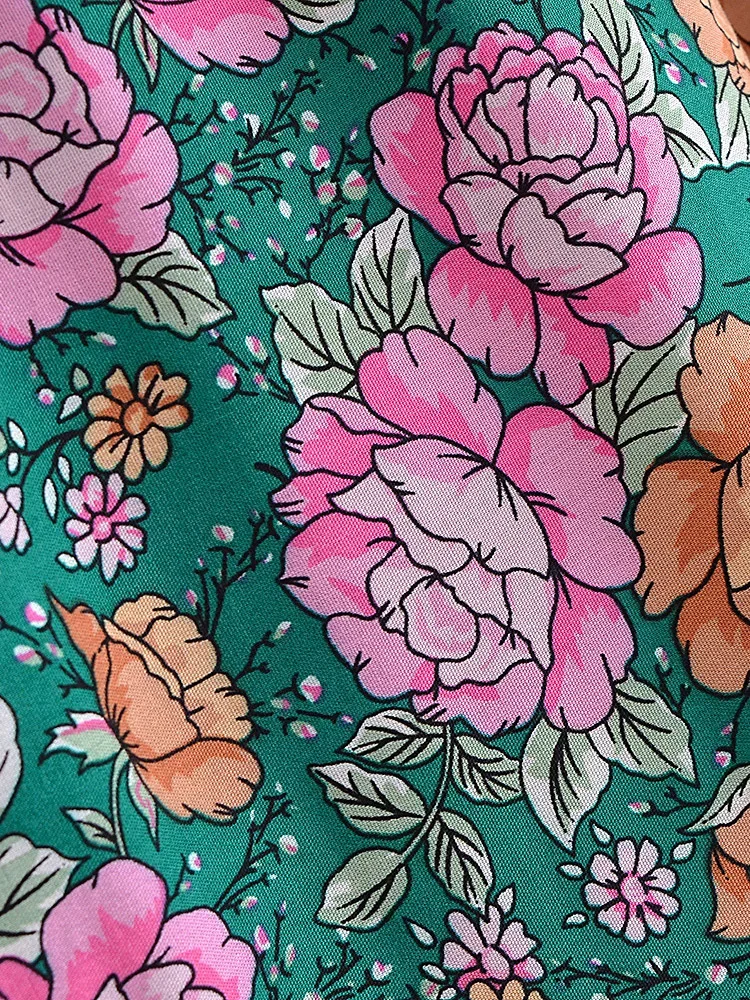 Boho Queens Women Wild Floral Print Bohemian Wide Leg Pant Ladies Mid Waist Loose Rayon Vacation Boho Pants Oversize Trousers