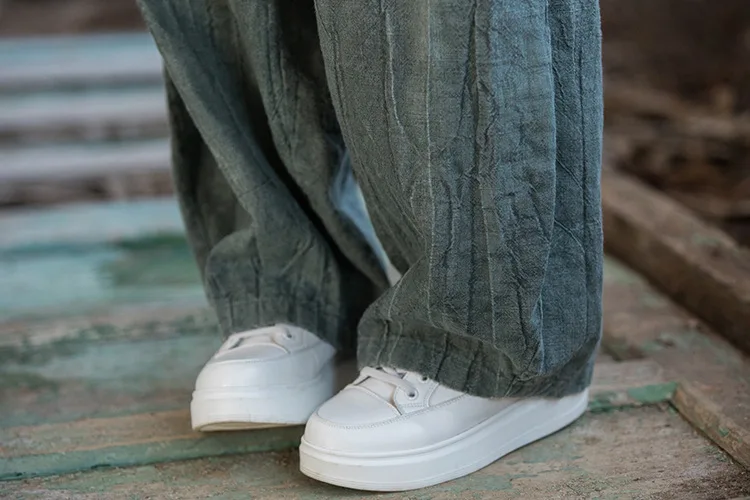 Women Elastic Waist Ramie Cotton Pants Ladies Vintage Spring Summer Trousers Female 2023 Bloomers