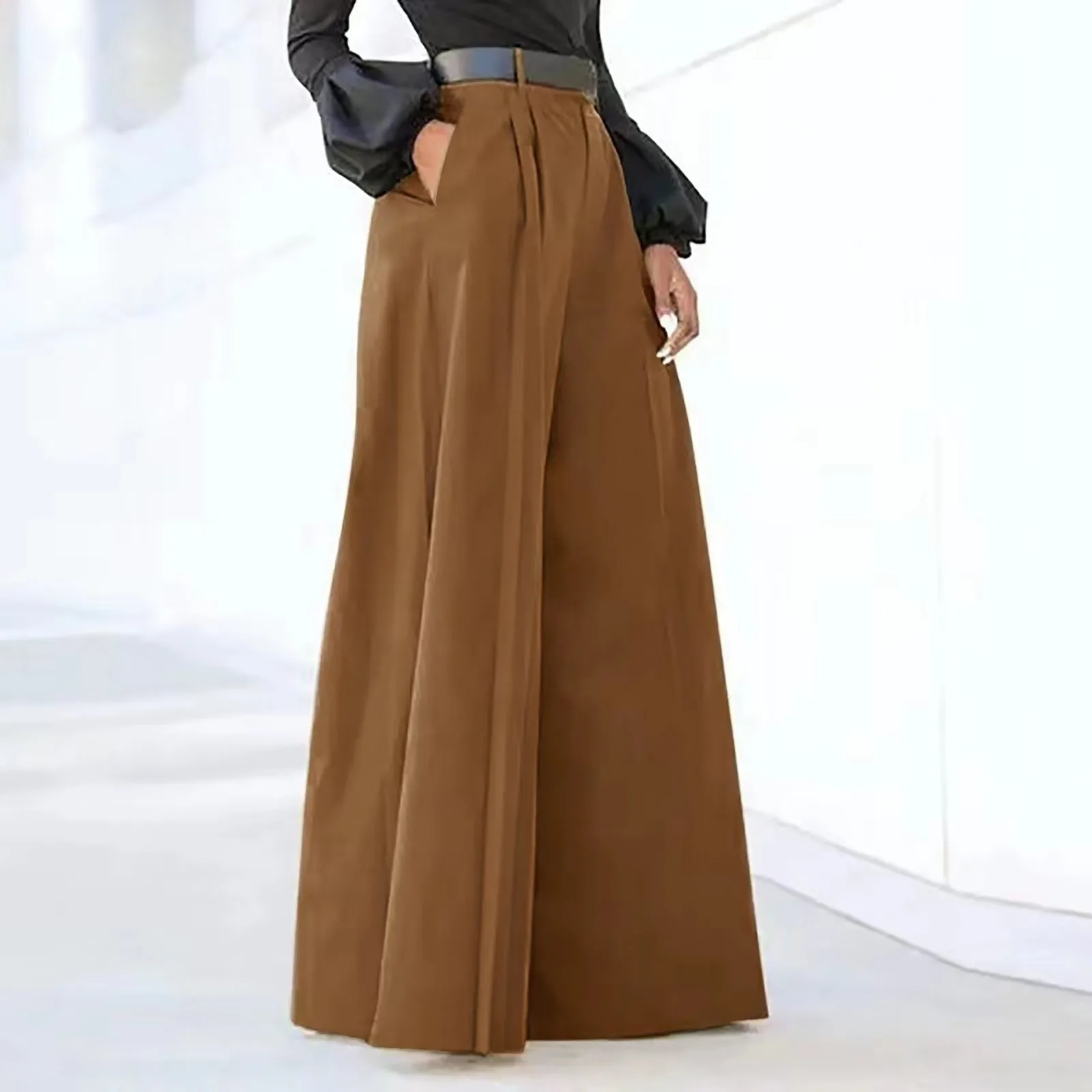 Pants For Women Palazzo Pants Summer Printed Cropped Cotton Linen Comfy Baggy Trousers With Simple Casual Trousers Streetwear