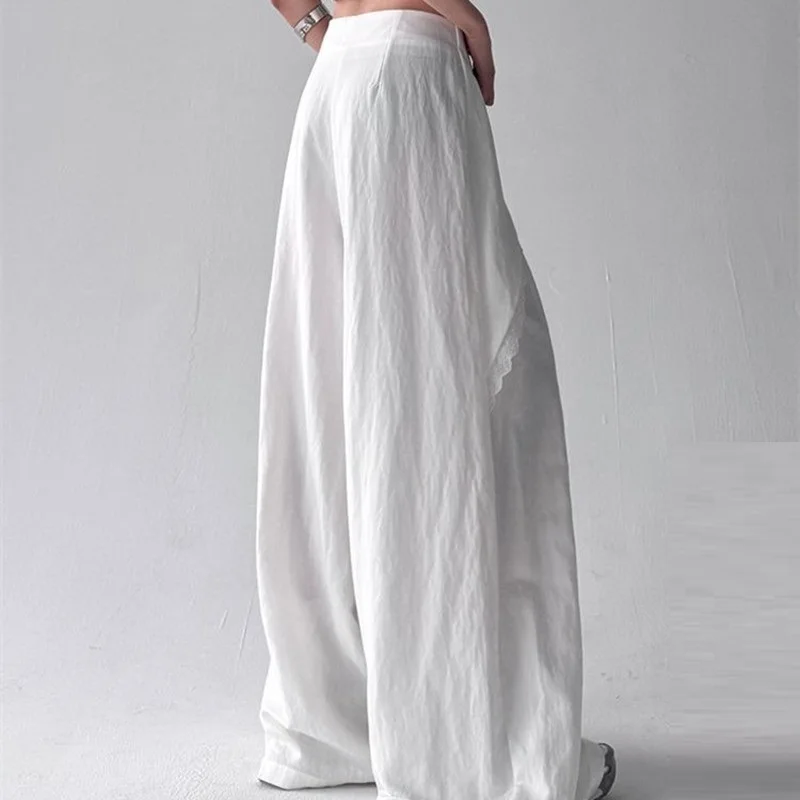 Women Vintage Loose Wide Leg Pants Straight Trousers Casual All-match Summer Pants High Waist Streetwear Oversized Pants