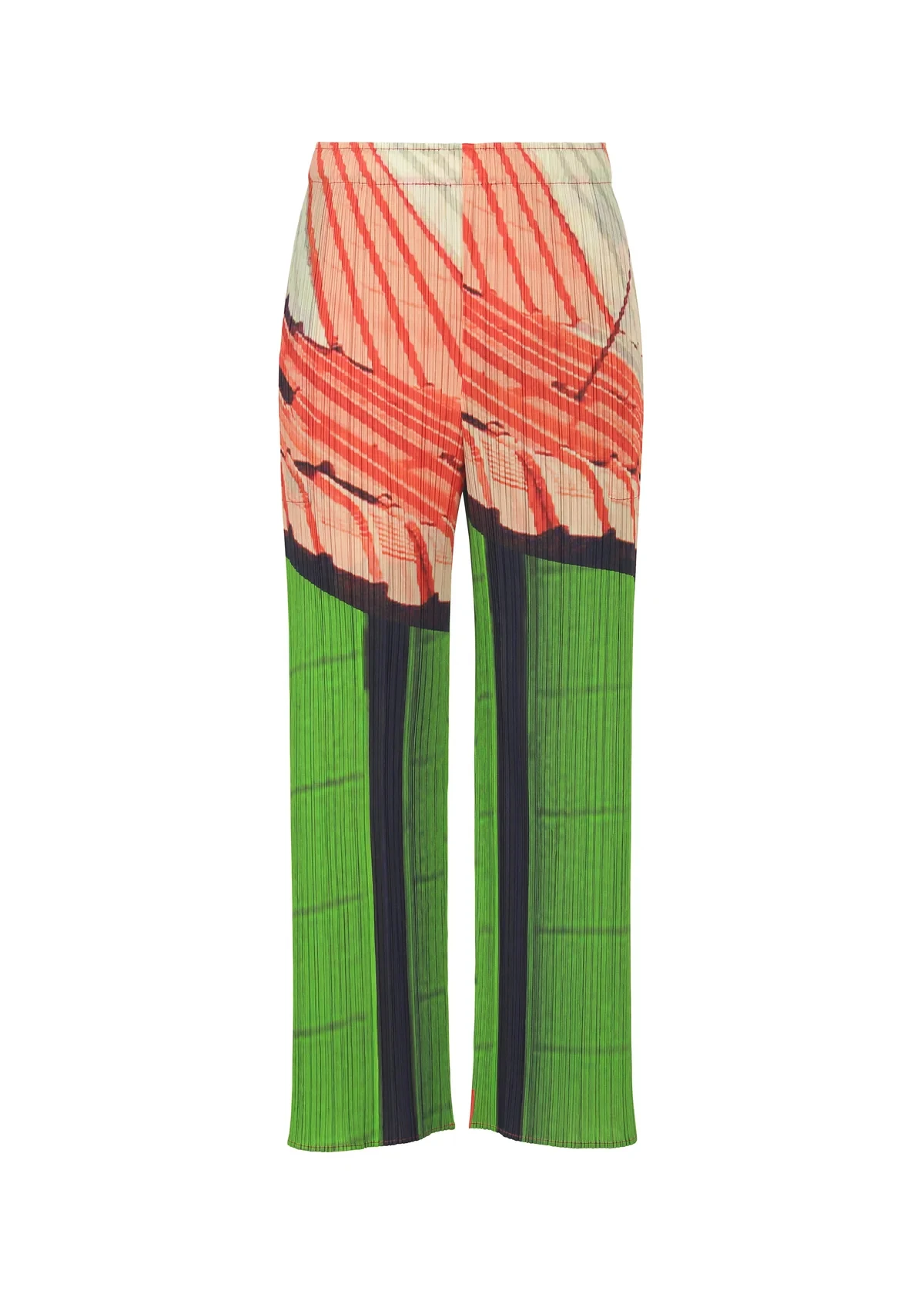 Miyake Pleated City Collage Straight Pants Women 2026 New Casual Trousers