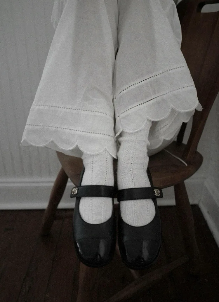 Embroidery Hollow out Women White Pants 100% Cotton Drawstring Elastic Waist Female Straight Long Trousers