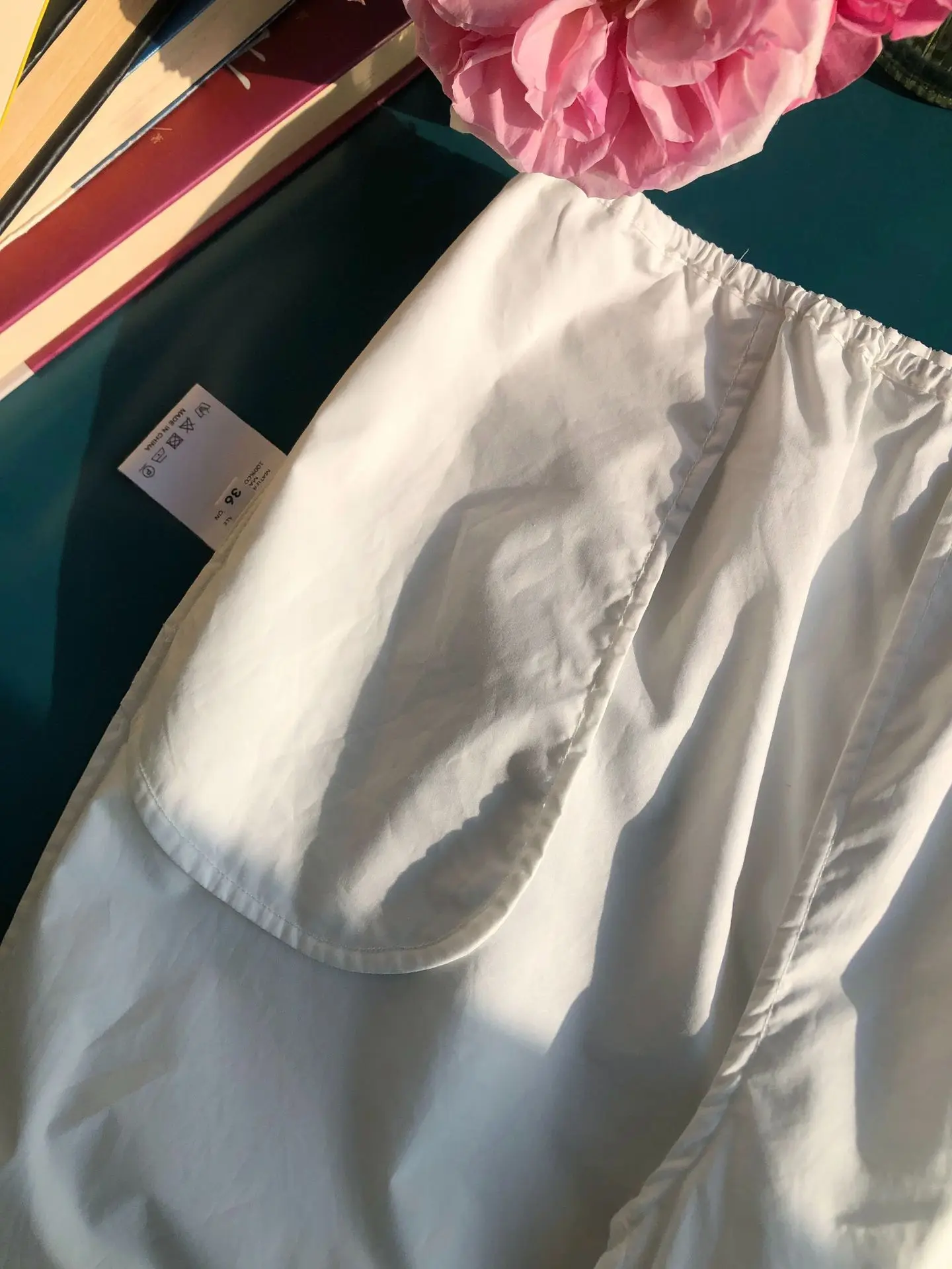 Embroidery Hollow out Women White Pants 100% Cotton Drawstring Elastic Waist Female Straight Long Trousers