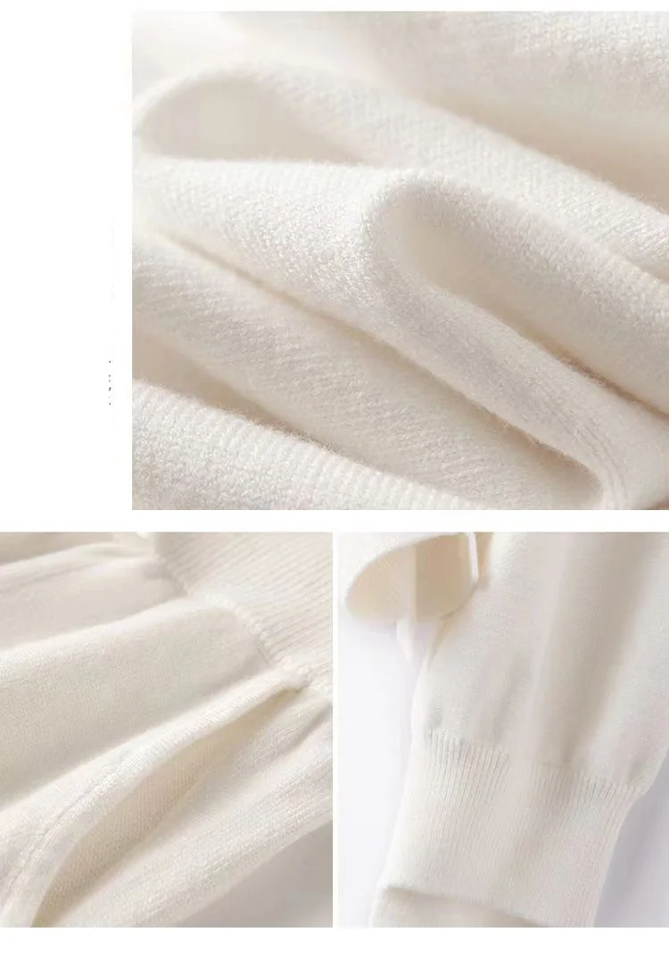 Women 100% Wool Pants New Autumn and Winter Soft Comfortable High-Waist Knitted Thicken Pants Female Thin pants Casual Trousers