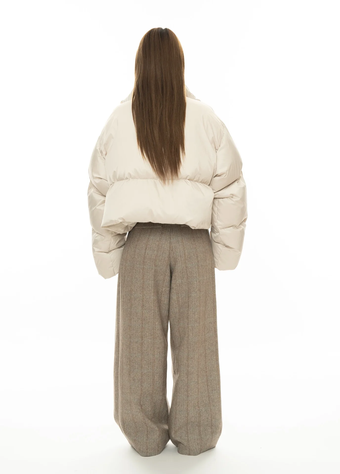 80% Wool Women Spring Fashion Big Wide Leg Pants High Waist Striped Stright Pants Fashion Clothes Pants Female Trousers