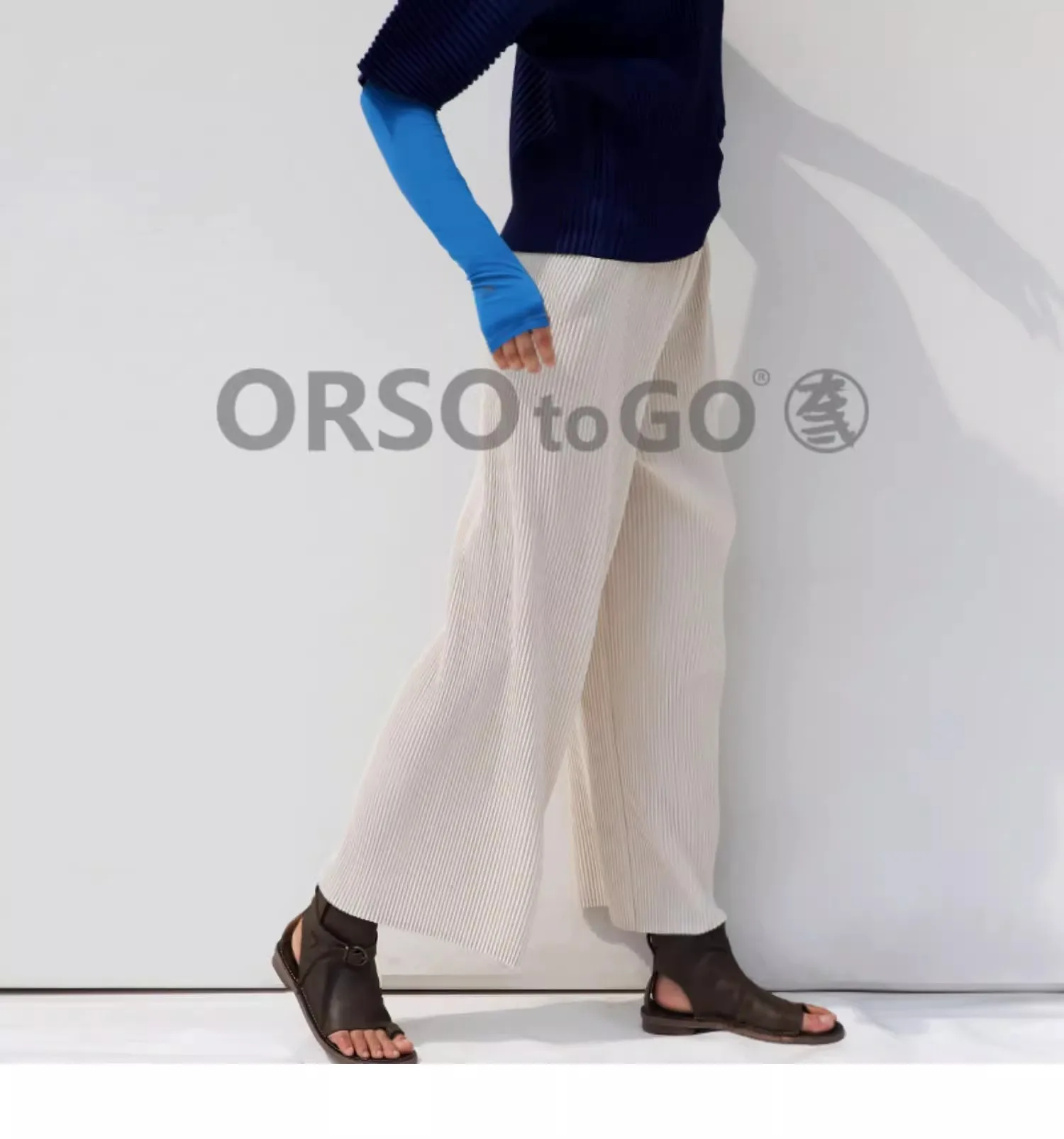 Miyake Pleated Autumn New Straight-leg Casual Pants For Women With a Drooping Effect, Large-sized Loose Pants That Show off