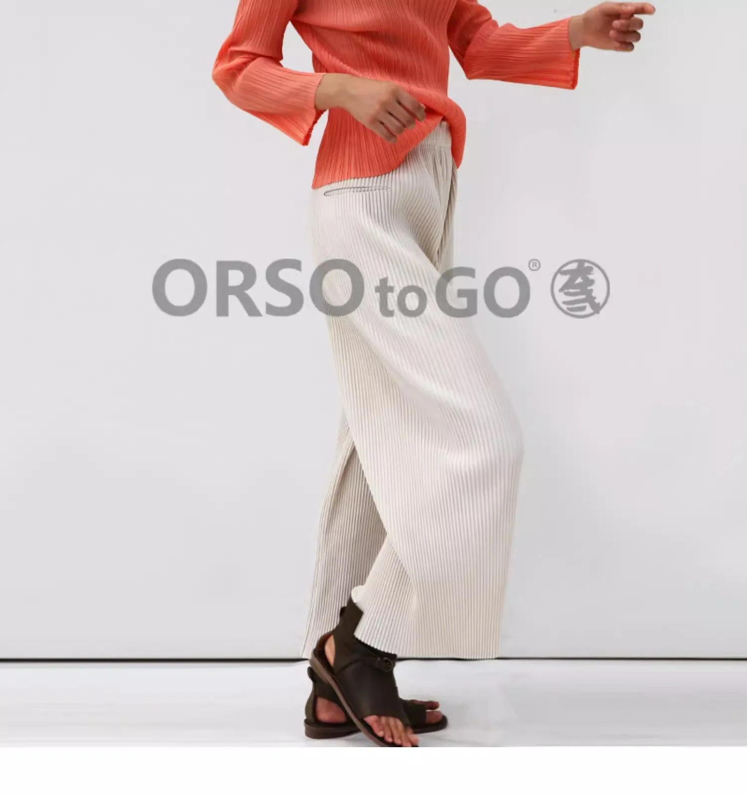Miyake Pleated Autumn New Straight-leg Casual Pants For Women With a Drooping Effect, Large-sized Loose Pants That Show off