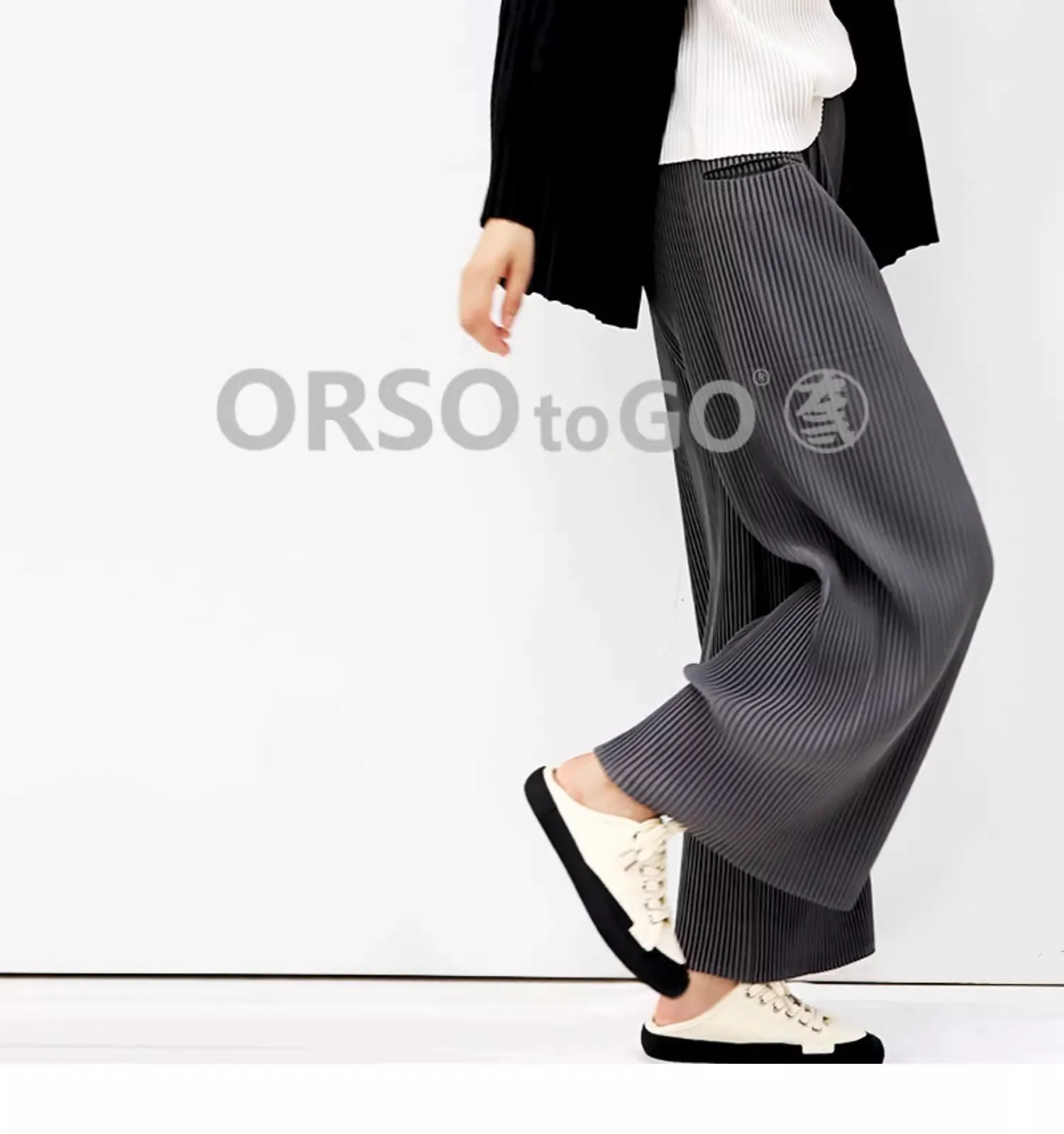 Miyake Pleated Autumn New Straight-leg Casual Pants For Women With a Drooping Effect, Large-sized Loose Pants That Show off