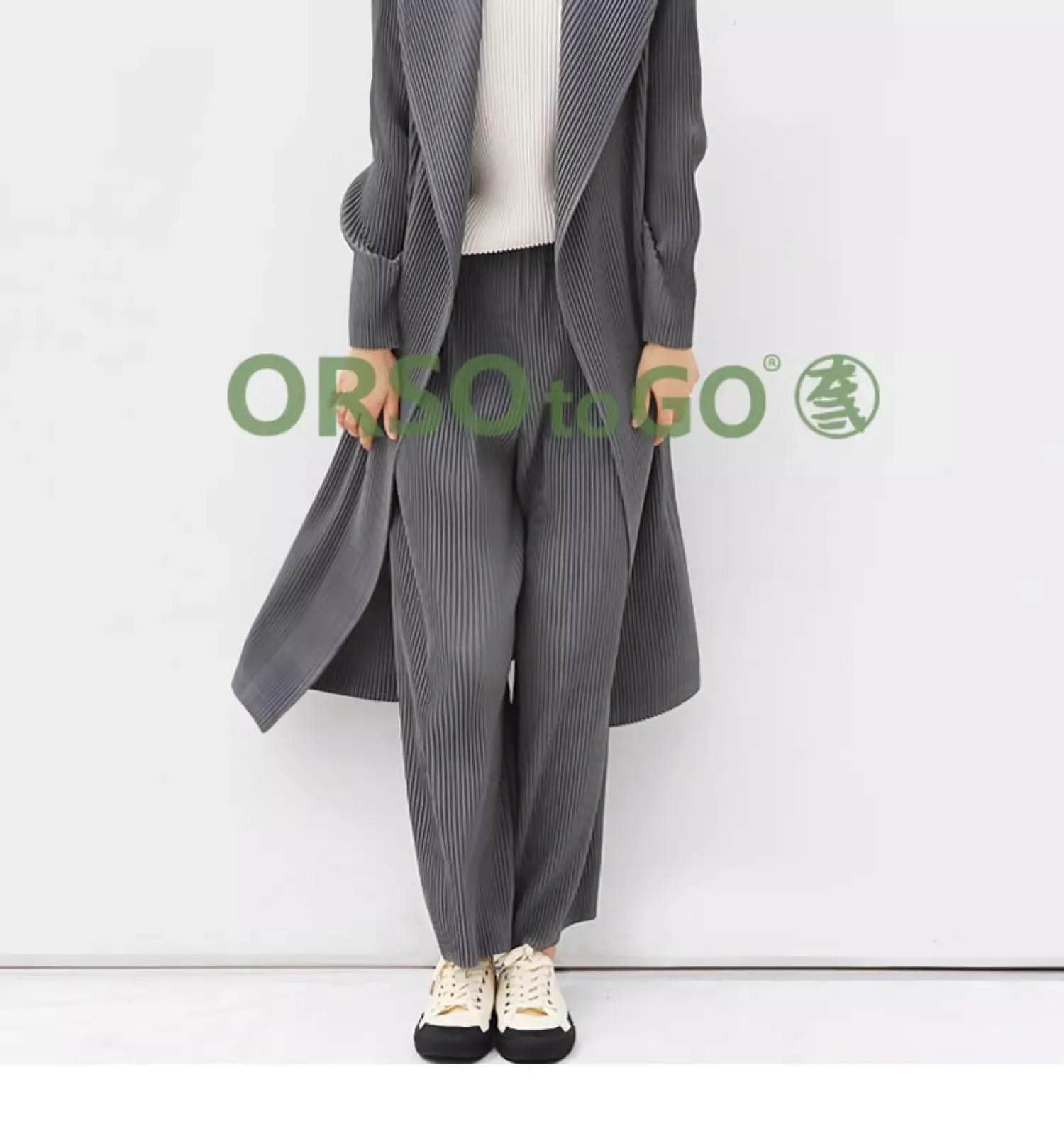 Miyake Pleated Autumn New Straight-leg Casual Pants For Women With a Drooping Effect, Large-sized Loose Pants That Show off