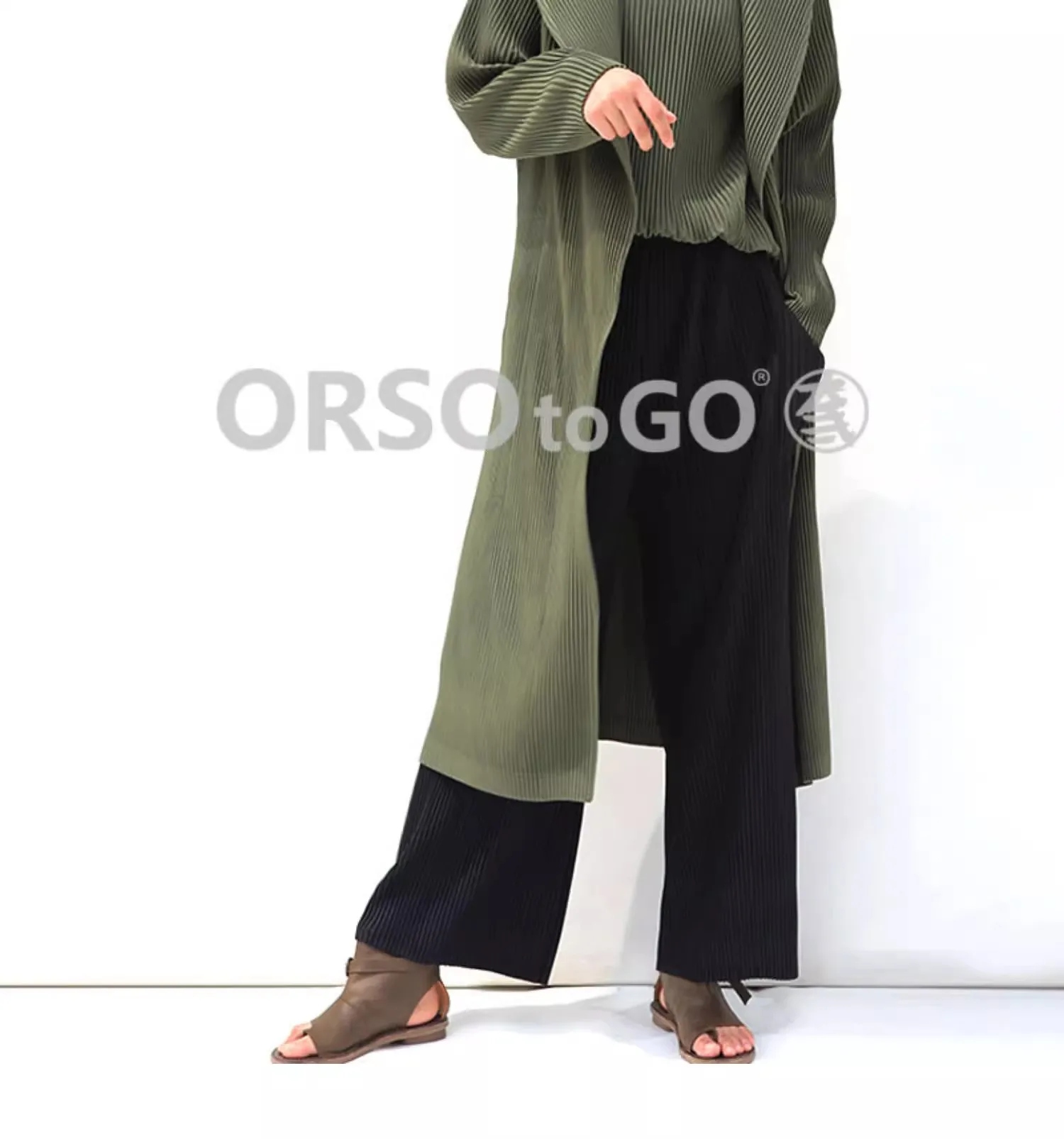 Miyake Pleated Autumn New Straight-leg Casual Pants For Women With a Drooping Effect, Large-sized Loose Pants That Show off