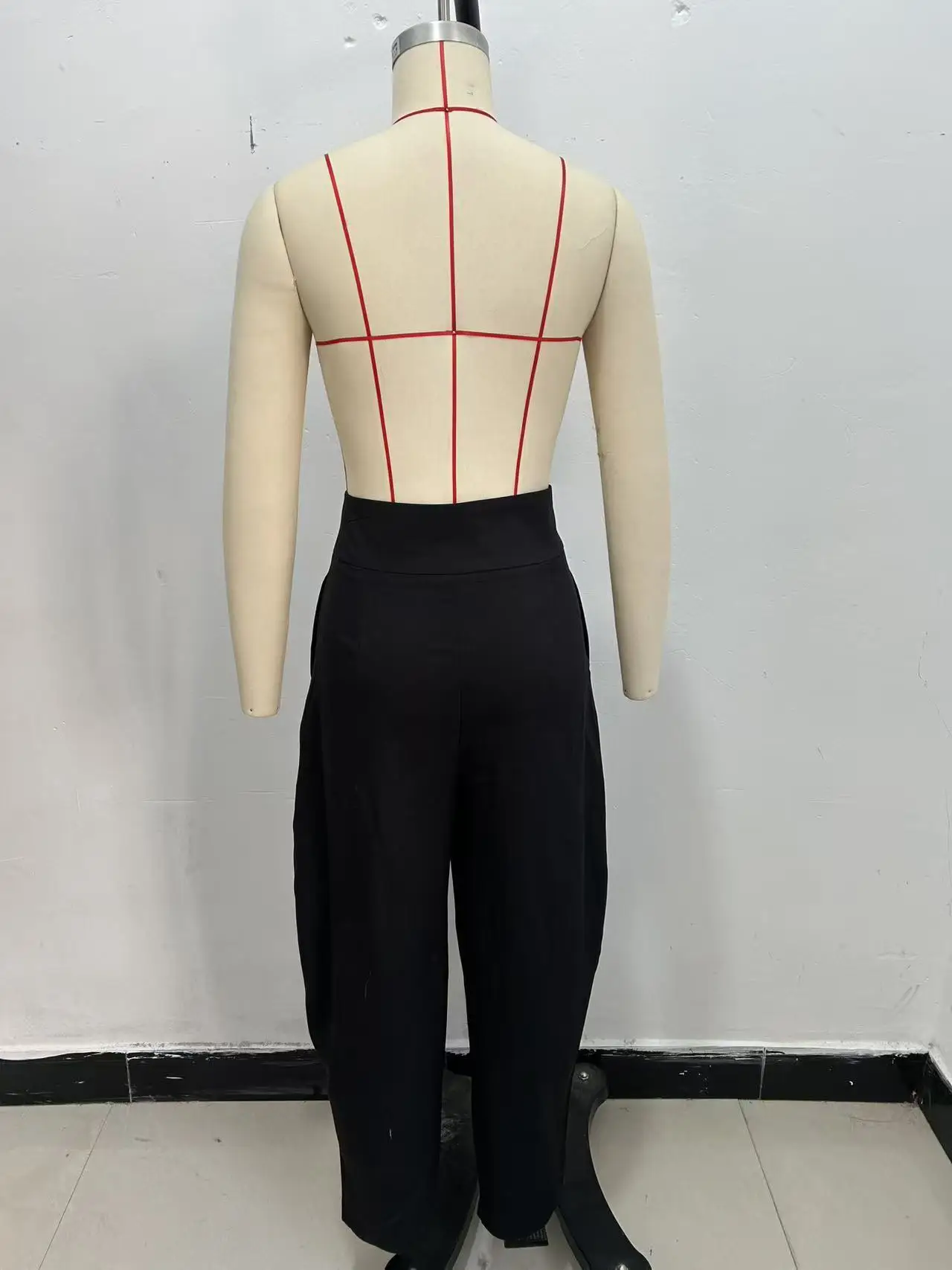 HH Women Spring Elegant Vintage Zipper Balloon Version Pleated Trousers Female High Street Loose Pockets 3-color Pants Mujer