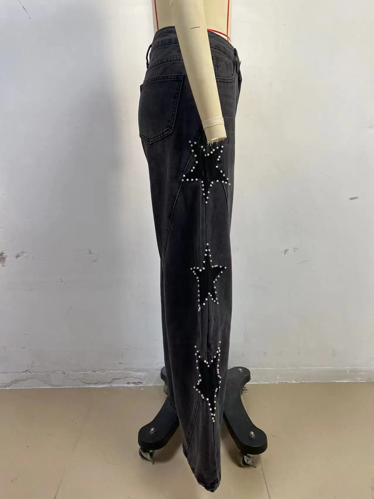 Women Denim Pant Jeans Vintage Wide Leg Long Pants Print High Waist Straight Trousers Y2k Streetwear Work Casual Loose 2026