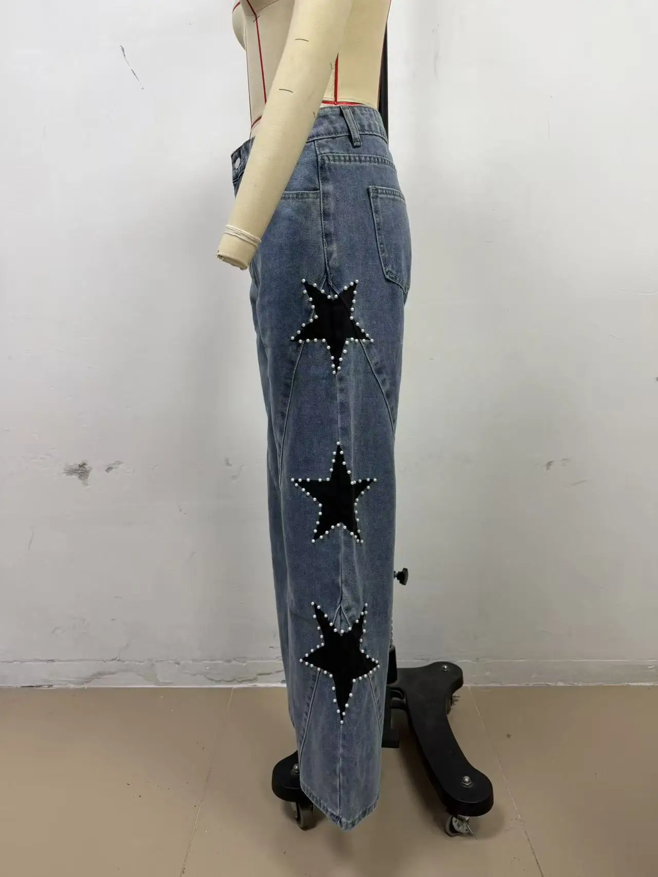 Women Denim Pant Jeans Vintage Wide Leg Long Pants Print High Waist Straight Trousers Y2k Streetwear Work Casual Loose 2026