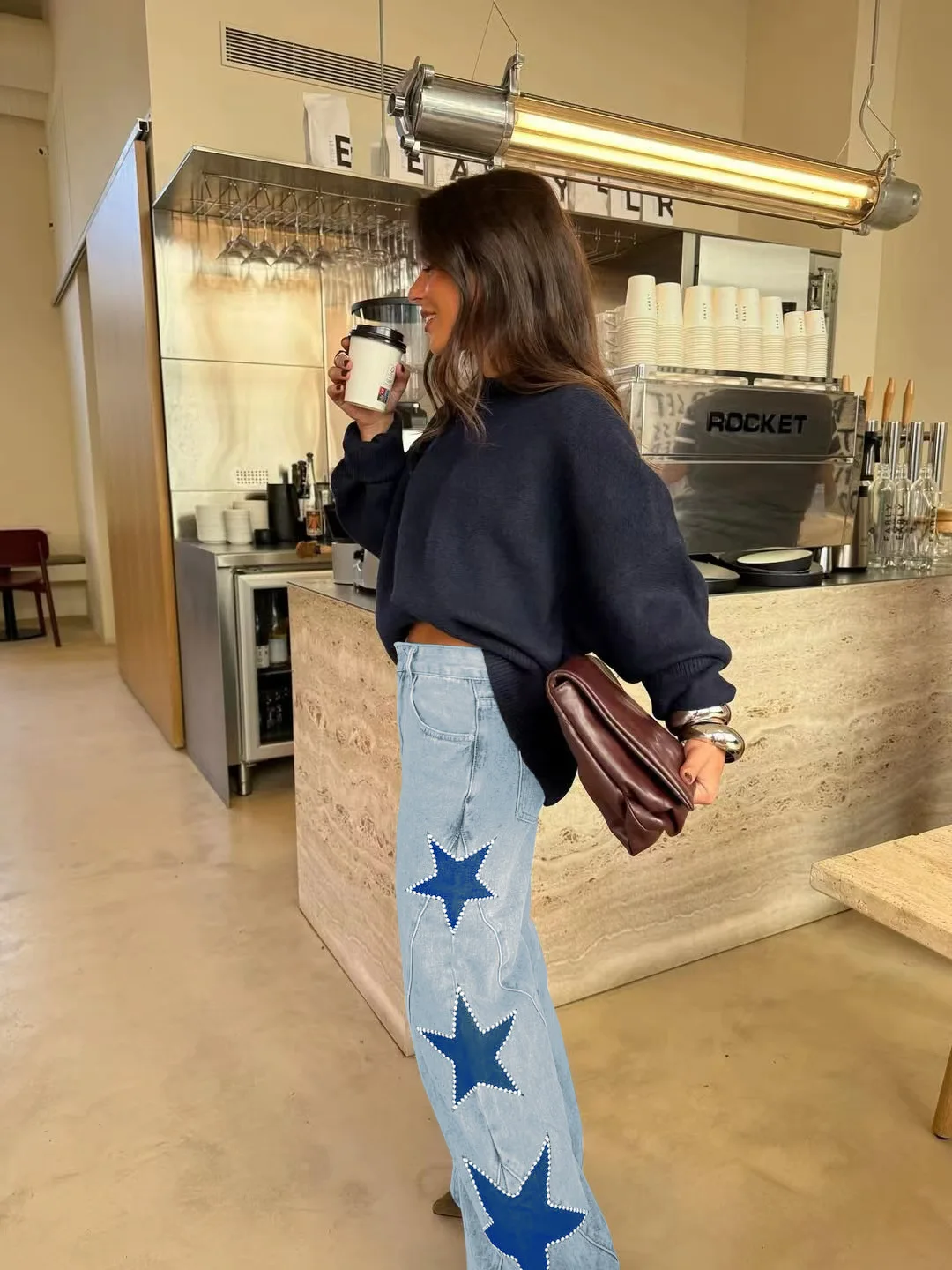 Women Denim Pant Jeans Vintage Wide Leg Long Pants Print High Waist Straight Trousers Y2k Streetwear Work Casual Loose 2026