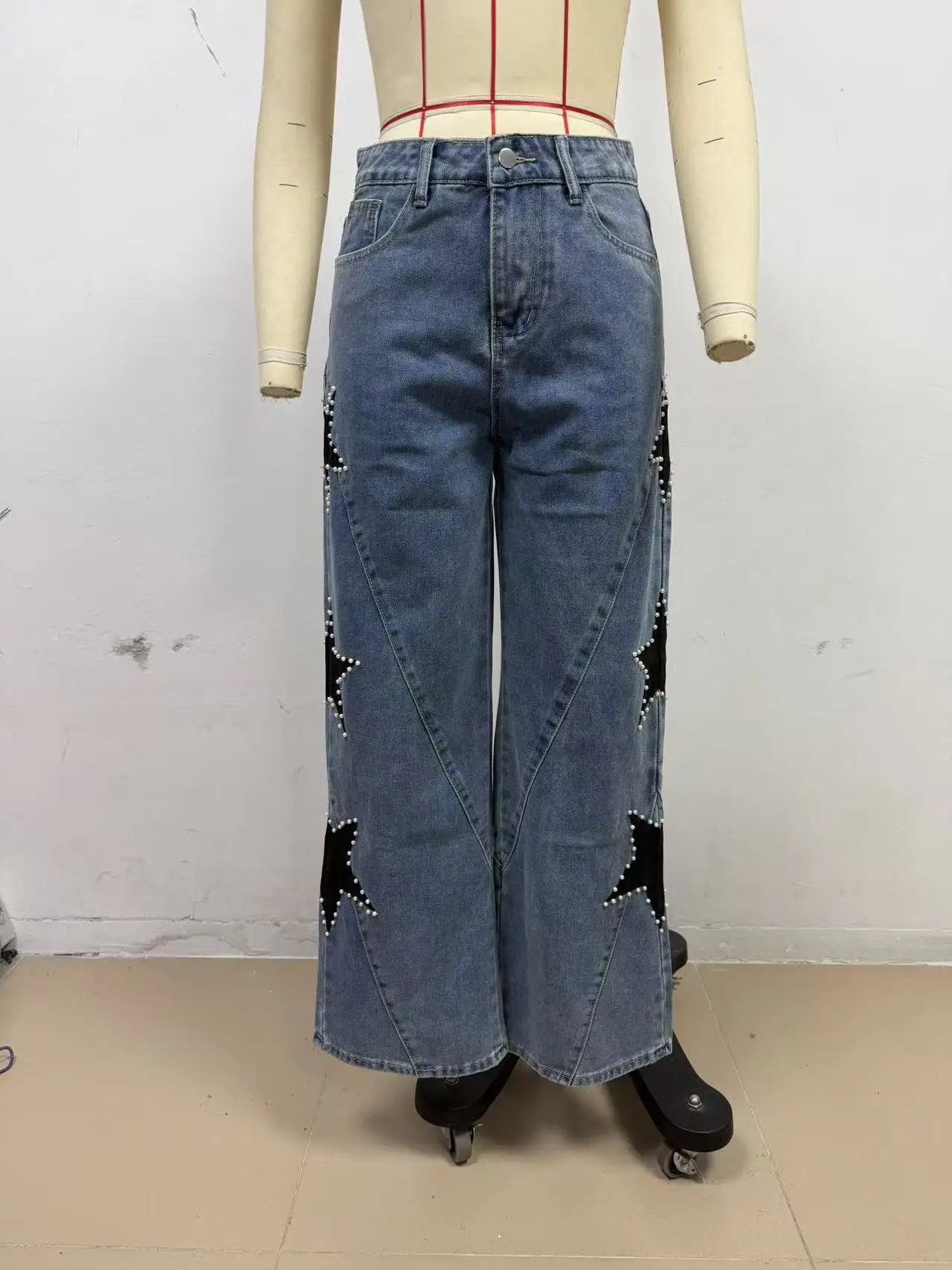 Women Denim Pant Jeans Vintage Wide Leg Long Pants Print High Waist Straight Trousers Y2k Streetwear Work Casual Loose 2026