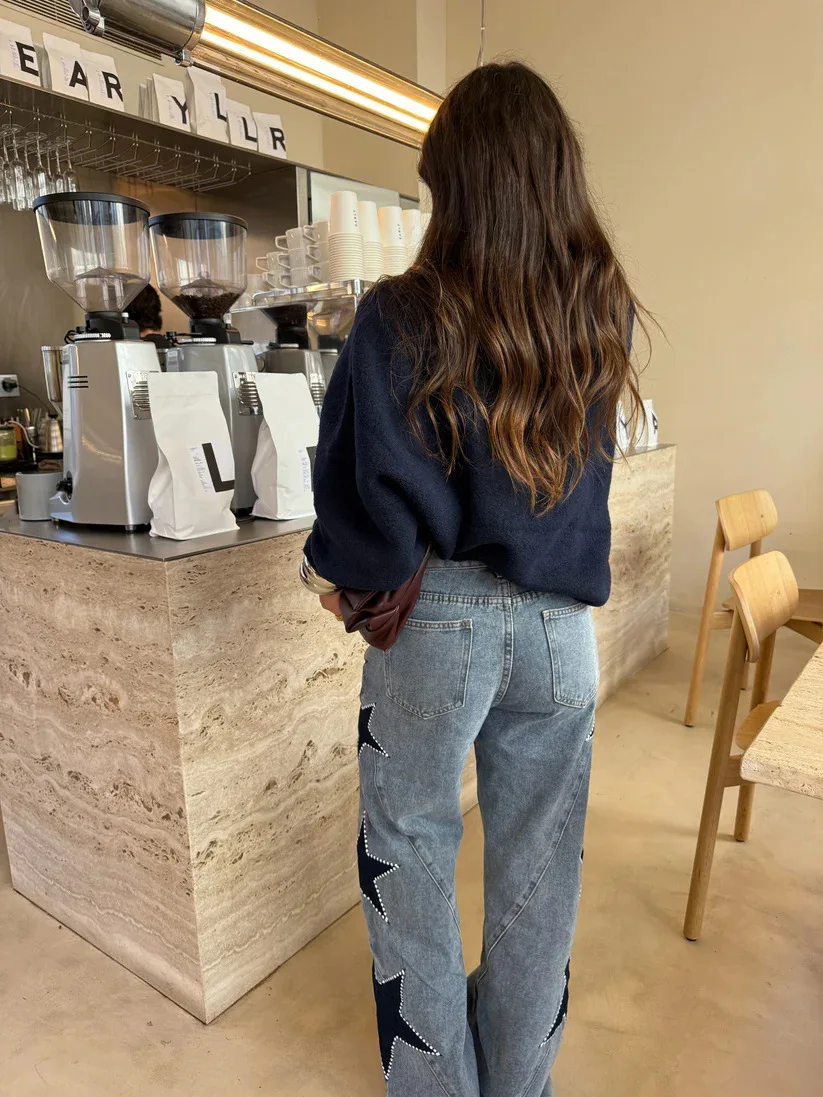 Women Denim Pant Jeans Vintage Wide Leg Long Pants Print High Waist Straight Trousers Y2k Streetwear Work Casual Loose 2026