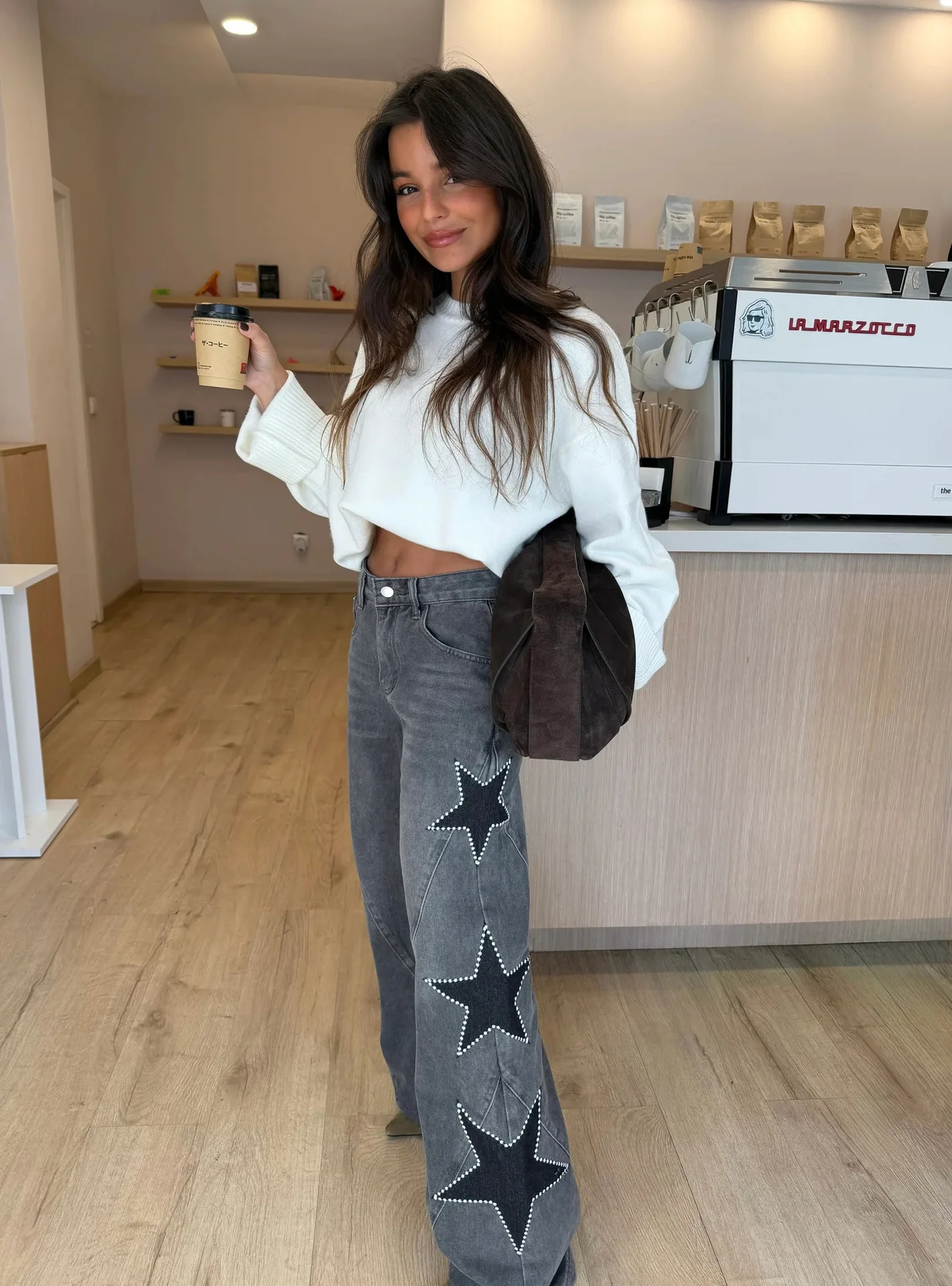 Women Denim Pant Jeans Vintage Wide Leg Long Pants Print High Waist Straight Trousers Y2k Streetwear Work Casual Loose 2026