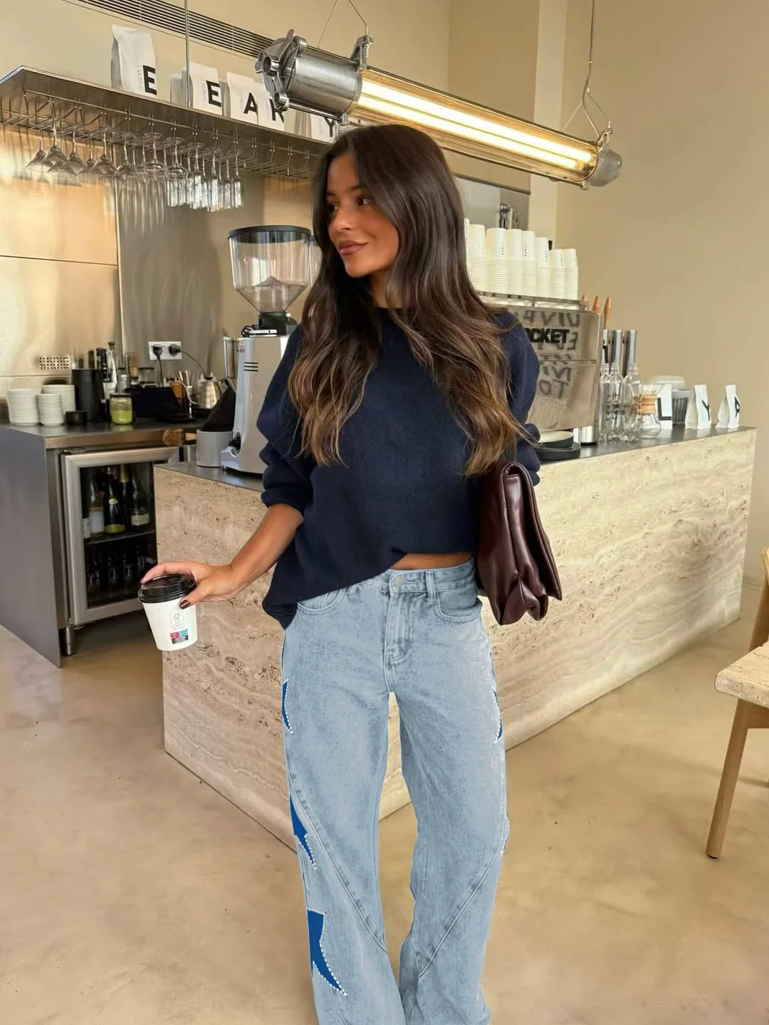 Women Denim Pant Jeans Vintage Wide Leg Long Pants Print High Waist Straight Trousers Y2k Streetwear Work Casual Loose 2026