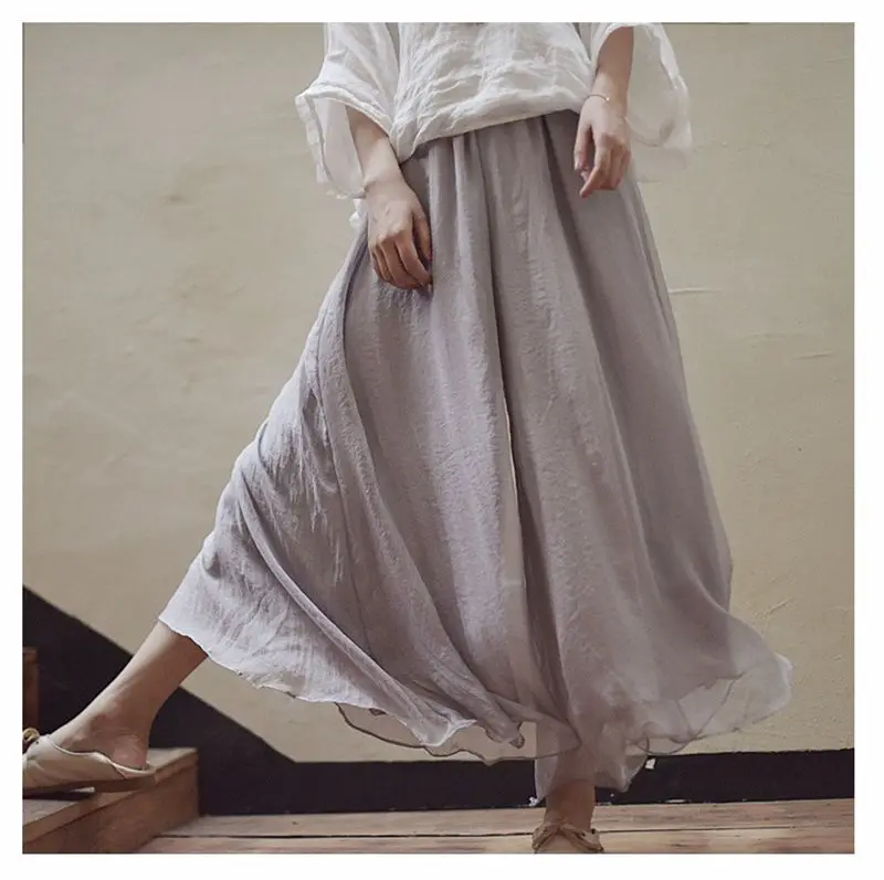 Women's Vintage Chinese Style Wide Leg Pants Female Casual Cotton Linen Loose High Waisted Pants Trousers 2026 Spring PA34